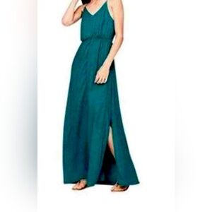 LOFT emerald green maxi dress size 6